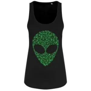 Image of Grindstore Womens/Ladies Graphic Alien Vest Top (L) (Black)