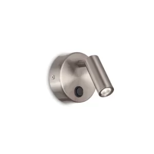 Image of Page Integrated LED Indoor Reading Wall Lamp 1 Light Nickel 3000K