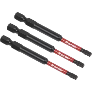 Image of Sealey Impact Power Tool Torx Screwdriver Bits T20 75mm Pack of 3
