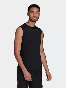 Image of adidas Workout Front Rack Impact Tank Top, Blue, Size S, Men