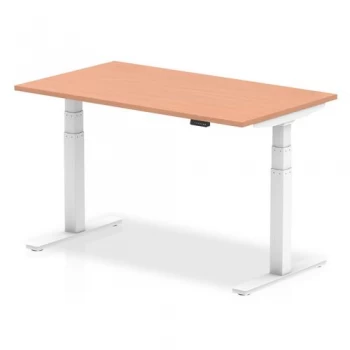 Image of Trexus Sit Stand Desk Height-adjustable White Leg Frame 1400800mm