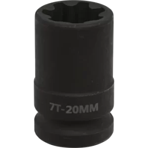 Image of Sealey 1/2" Drive 7 Point Square Ribe Brake Caliper Socket 1/2" 20mm