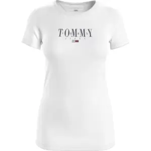 Image of Tommy Jeans Slim Fit Logo T-Shirt - White