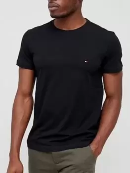 Image of Tommy Hilfiger Core Stretch Slim Fit T-Shirt - Black Size XS Men