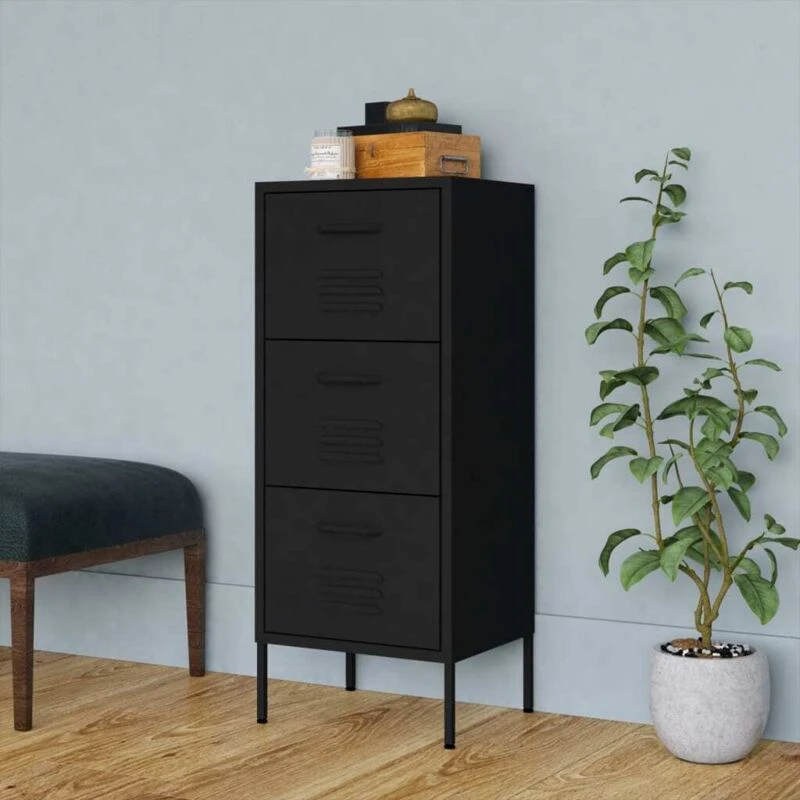 Image of VIDAXL Storage Cabinet Black 42.5x35x101.5cm Steel Vidaxl 8720286564998