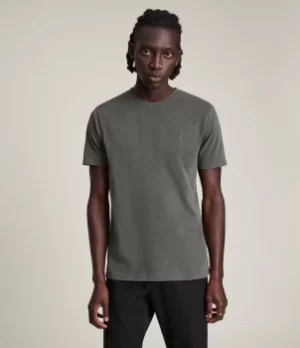 Image of AllSaints Mens Ossage Crew T-Shirt, Haze Green, Size: S