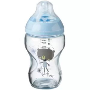 Image of Tommee Tippee C2N Closer to Nature Blue baby bottle Glass 0m+ 250ml
