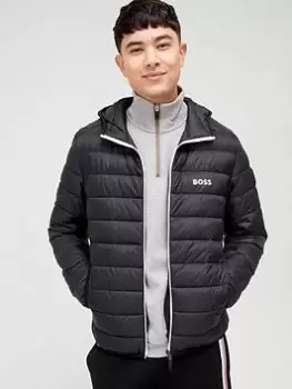 Image of BOSS Thor Hooded Padded Jacket - Black, Size S, Men