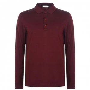 Image of Calvin Klein Liquid Touch Long Sleeve Polo Shirt - Oxblood XUT