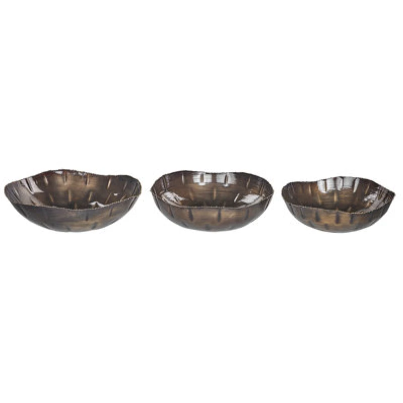 Image of Beliani Set Of 3 Bowls Pinang Metal Brass