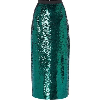 Image of Linea Sequin Pencil Skirt Green 8 - Green