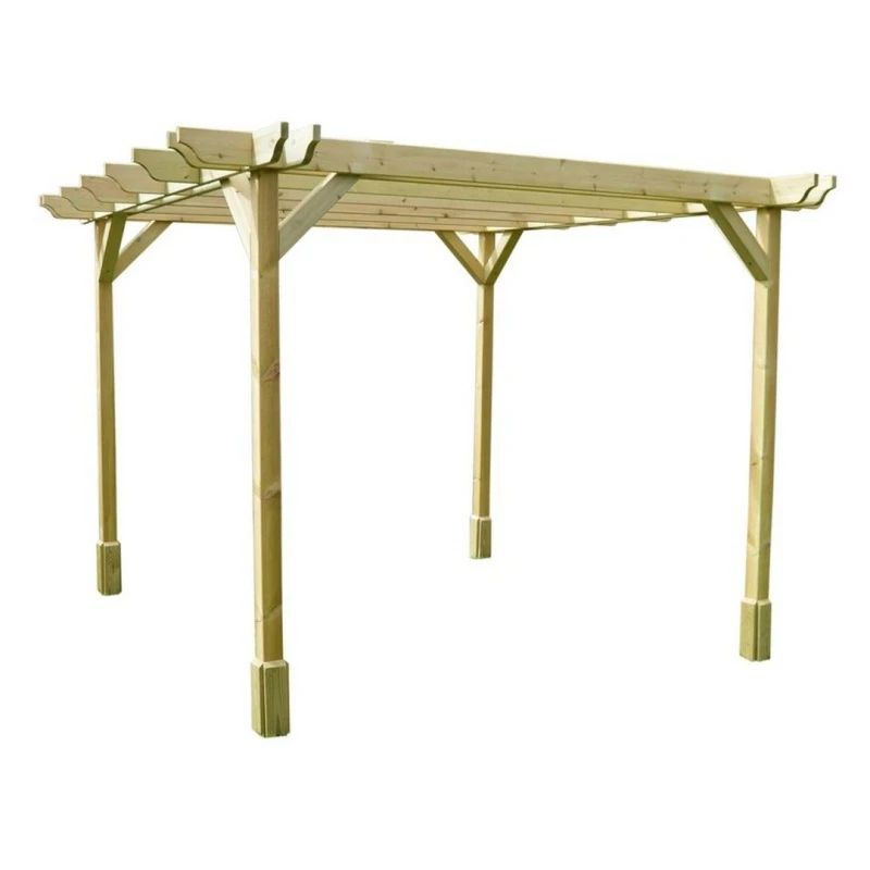 Image of Rutland County Garden Furniture Ltd Double Premium Pergola - Wood - L360 x W360 x H270cm - Light Green Light Green Unisex