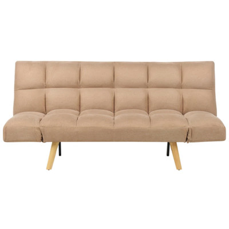 Image of Beliani Sofa Bed 2 Seater Ingaro Fabric Light Brown