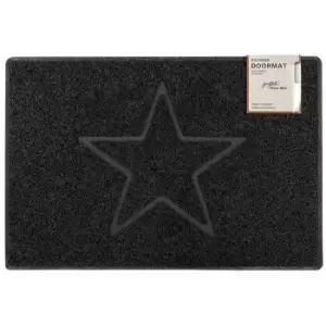Image of Star Large Embossed Doormat in Black - size Large (90*60cm) - color Black