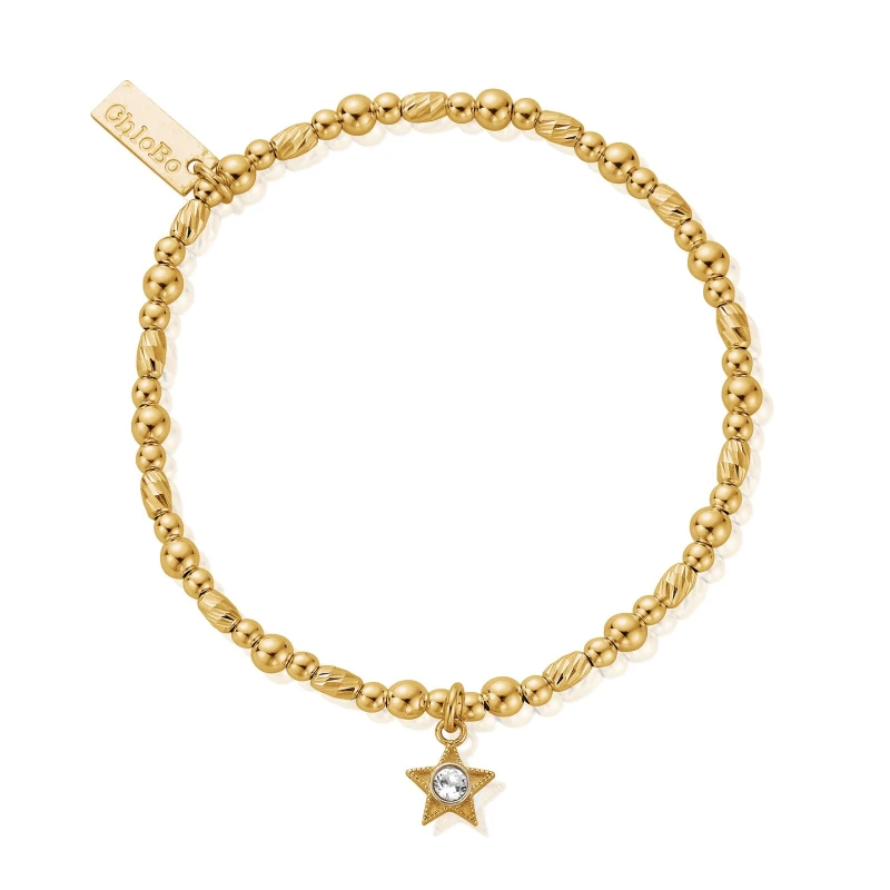 Image of ChloBo GBBCB3487 April Birthstone Bracelet - 18ct Gold Jewellery