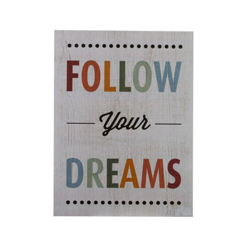 Image of Premier Housewares Follow Your Dreams Wall Plaque White