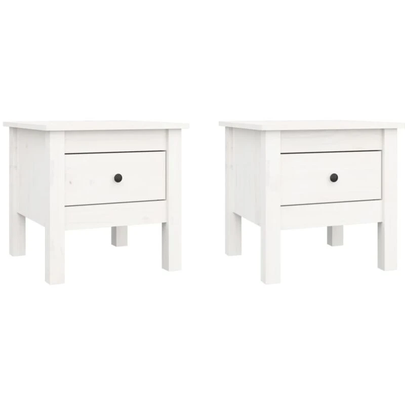 Image of VIDAXL Vidaxl - Side Tables 2 pcs White 40x40x39cm Solid Wood Pine 8720286922781