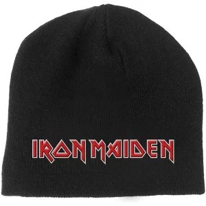 Image of Iron Maiden - Logo Mens Beanie Hat - Black