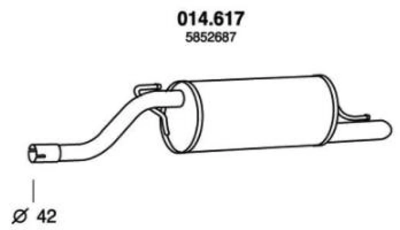 Image of PEDOL 014.617 Rear silencer End Silencer (3437)