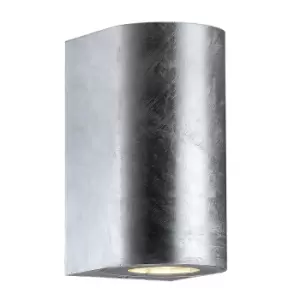 Image of Canto maxi Outdoor Up Down Wall Lamp Galvanized, GU10, IP44
