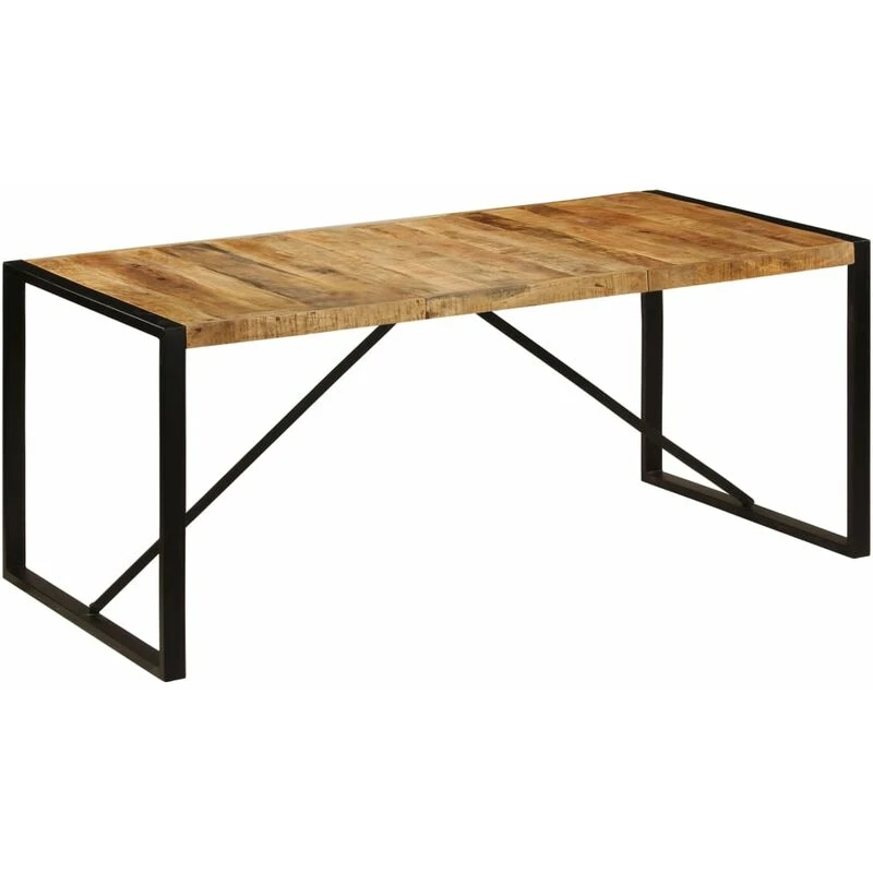 Image of vidaXL Solid Rough Mango Wood Dining Table 180cm Unique Home Kitchen Furniture