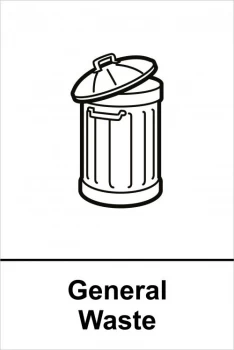 Image of Spectrum Industrial Recycle Sign General Waste 150x200mm SAV 18120