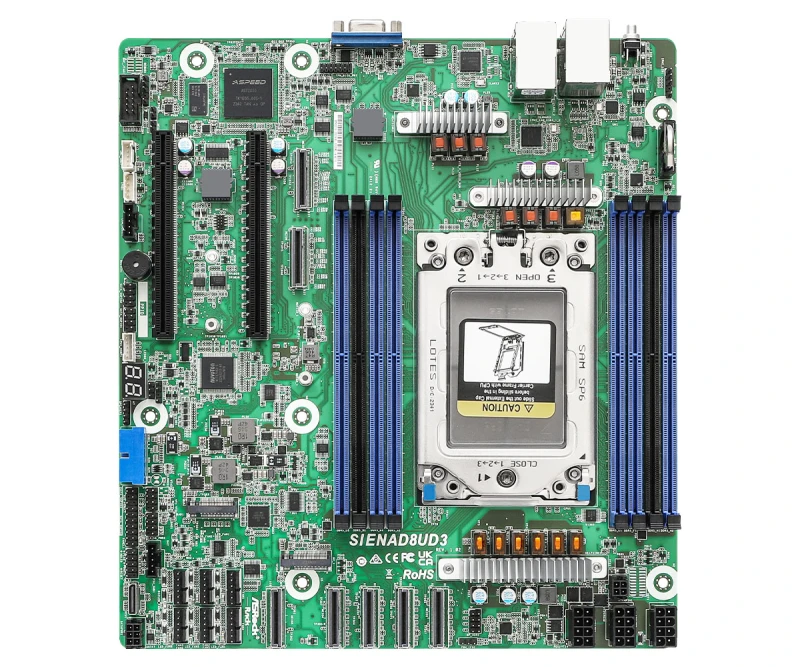 Image of Asrock SIENAD8UD3 motherboard AMD SoC Socket SP6 micro ATX