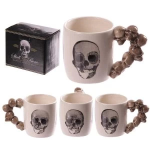 Image of Skulls Stack Shaped Handle Ceramic Mug