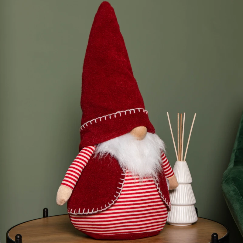 Image of 45cm Red and White Stripe Sitting Christmas Gonk Decoration