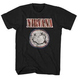 Image of Nirvana - Distressed Logo Unisex Medium T-Shirt - Black