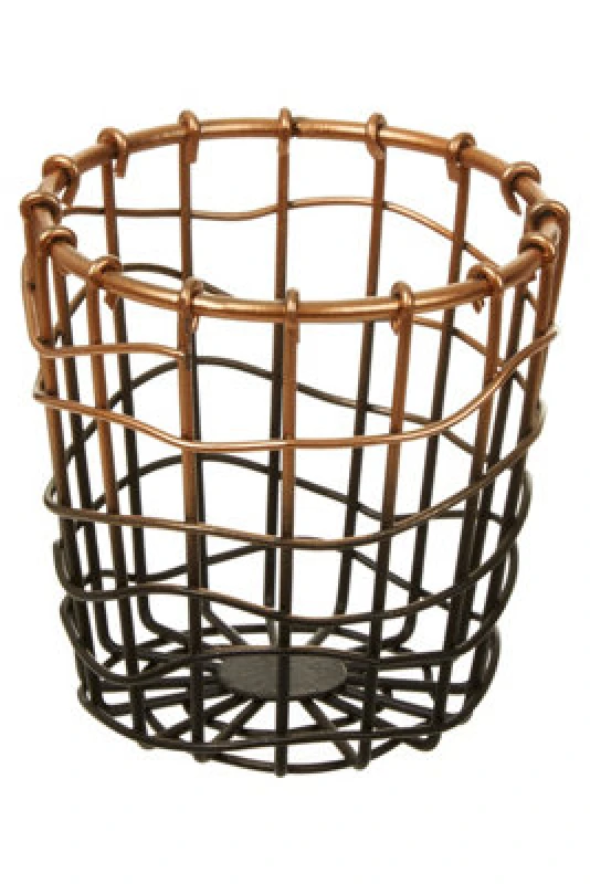 Image of Premier Housewares Black & Gold Wireframe Storage Pot, Decorative Baskets for Shelves, Space-saving Basket For Home and Office Gold