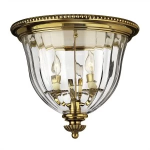 Image of 3 Light Flush Mount Ceiling Light Burnished Brass, E14