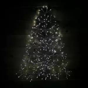 Image of 90cm 296 LED Premier Christmas Twinkling Silver Starburst Timer Tree in White