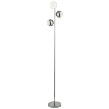 Image of Searchlight MARBLES - Floor Lamp 3 Light - Chrome with Crystal Sand