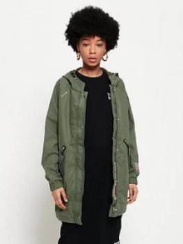 Image of Superdry Bianca Oversized Parka - Khaki, Size 14, Women