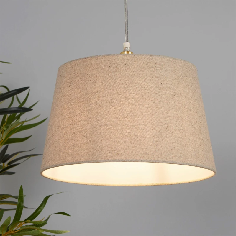 Image of Lighting Collection Linen Tapered Shade Natural unisex 30cm