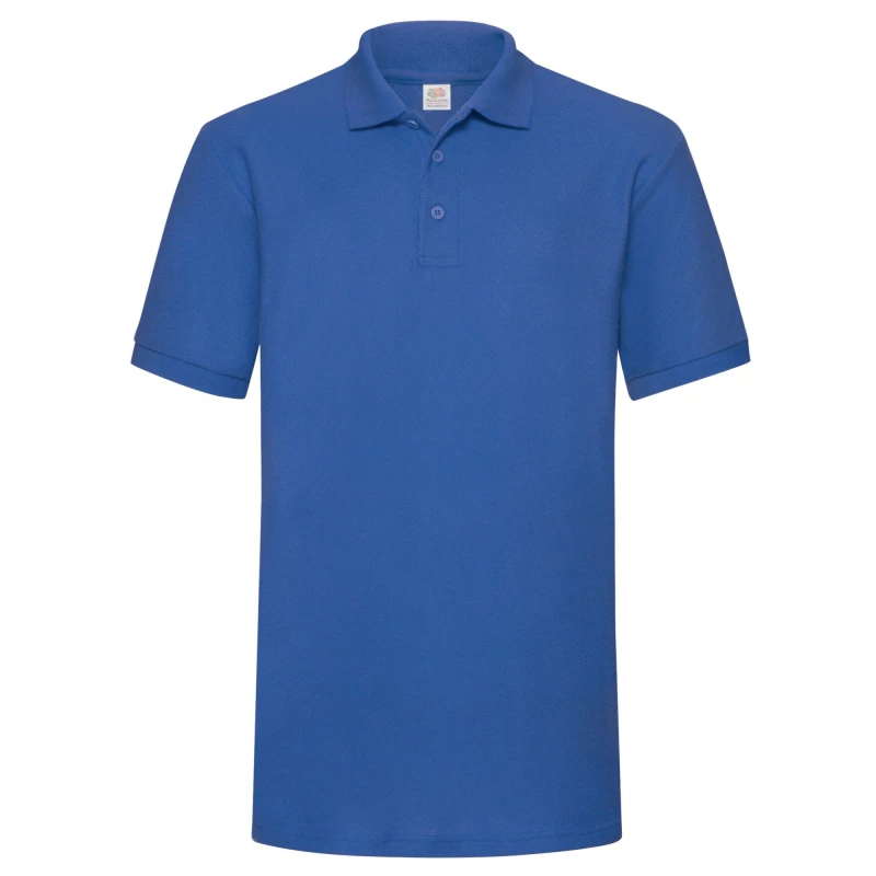 Image of Fruit Of The Loom Fruit of the Loom Men Polycotton Pique Heavy Polo Shirt in Blue Size: Small Blue S Male 5063470305964