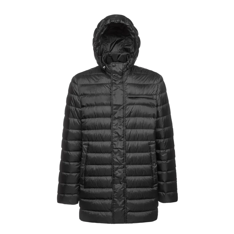 Image of Geox Geox's Warrens Long Hooded Puffer Noir Male 52