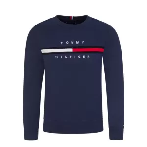 Image of Tommy Hilfiger Boys' Flag Rib Insert Sweatshirt - Navy - 12 Years