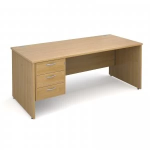 Image of Maestro 25 PL Straight Desk With 3 Drawer Pedestal 1800mm - OAK Panel
