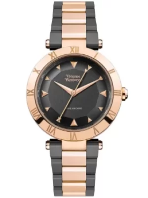 Image of Vivienne Westwood Ladies Montagu Two Colour Rose Gold Plated Black...