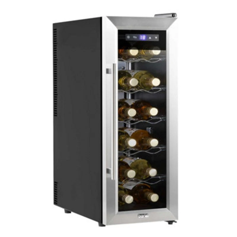 Image of Baridi 12 Bottle Wine Cooler Fridge and Touch Controls LED Light - Stainless Steel, Silver DH74