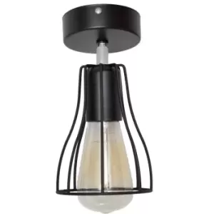 Image of Tube Semi Flush Light Black 10cm