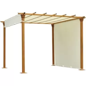 Image of Outdoor Retractable Pergola Gazebo Garden Sun Shade Canopy Shelter - Outsunny
