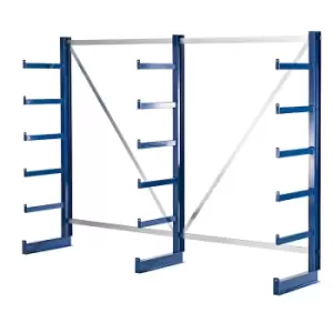 Image of eurokraft pro shelf unit length 2700 mm, shelf unit length 2700 mm, single sided, gentian blue