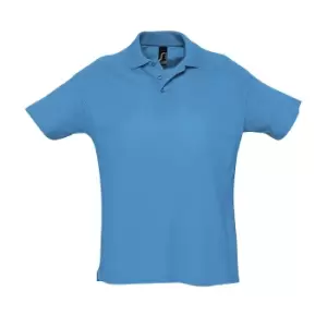Image of SOLS Mens Summer II Pique Short Sleeve Polo Shirt (M) (Aqua)