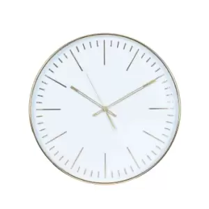 Image of 40cm Gold and White Metal Wall Clock