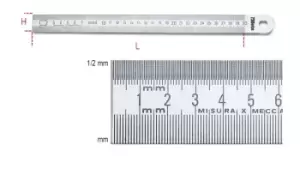 Image of Beta Tools 1683 Semi-Rigid Stainless Steel Ruler 1500mm 016830150