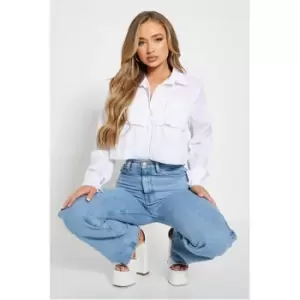 Image of I Saw It First Cotton Poplin Frill Front Shirt - White