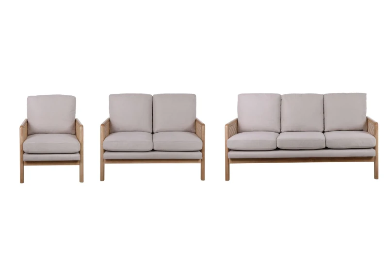 Image of Birlea White 2 Seater 3 Seater and Chair Bundle Birlea Ida White One Size Unisex 5056206656294